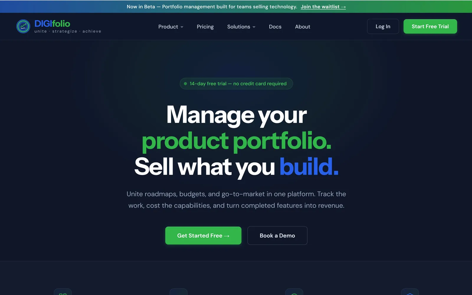 Digifolio home page: Manage your product portfolio